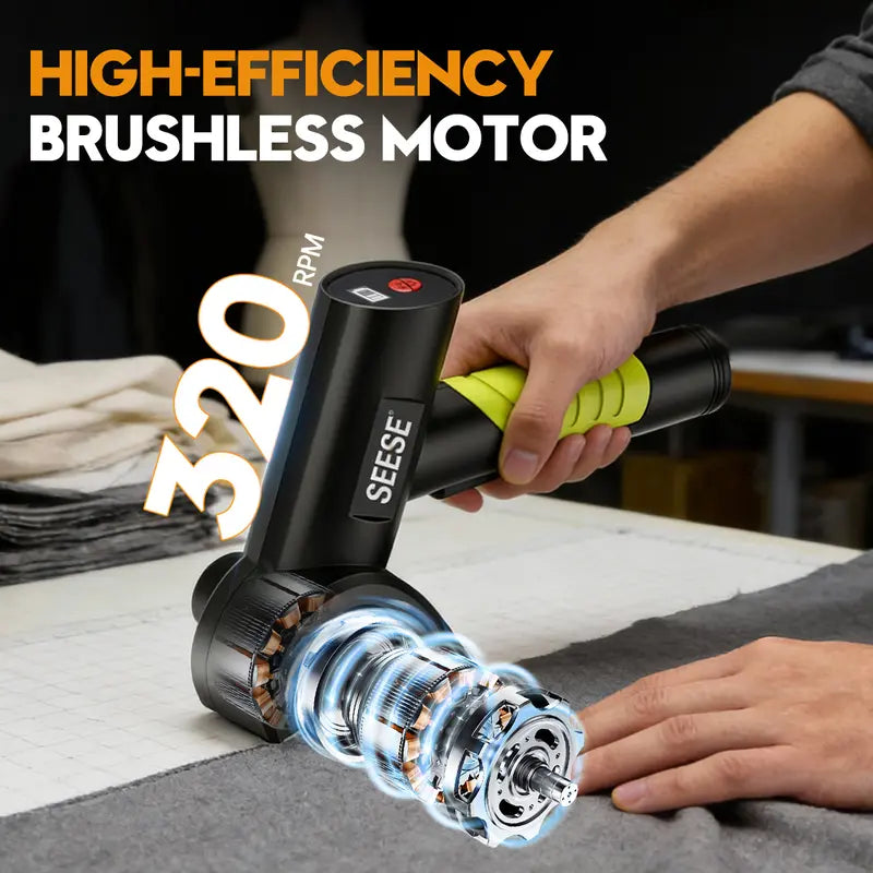 Cordless Fabric Cutter Brushless Motor & Replaceable Blades