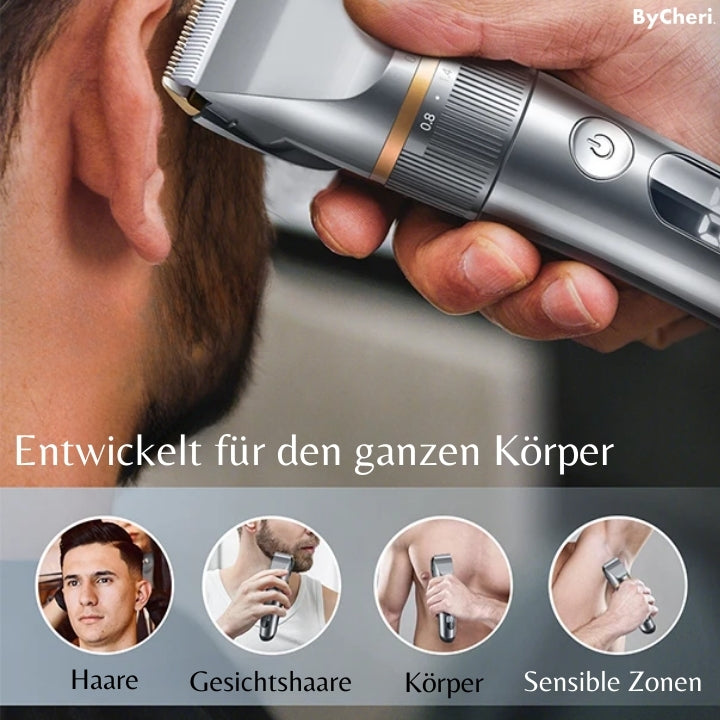 Cordless Trimmer Titanium-Ceramic Blade 8 Guide Combs