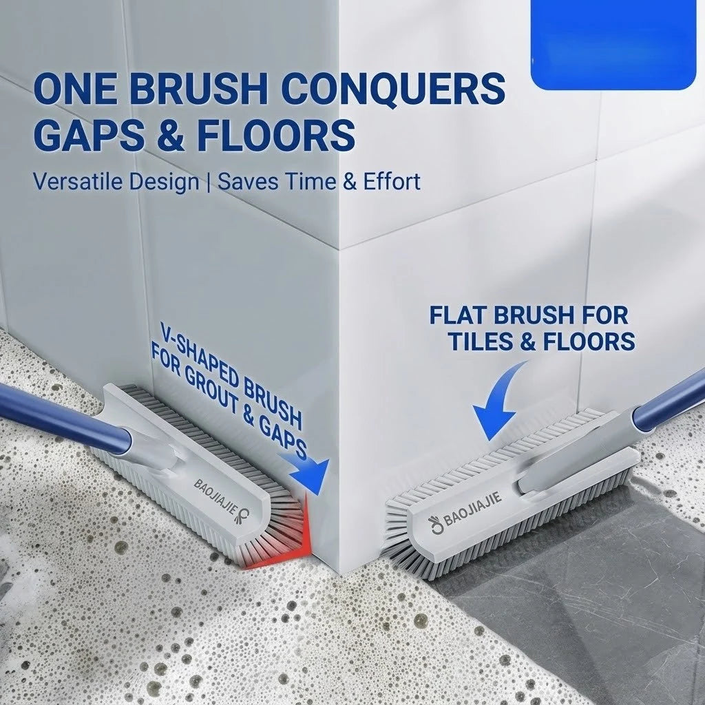 Corner & Grout Brush 180° Rotating Head Stiff Bristles