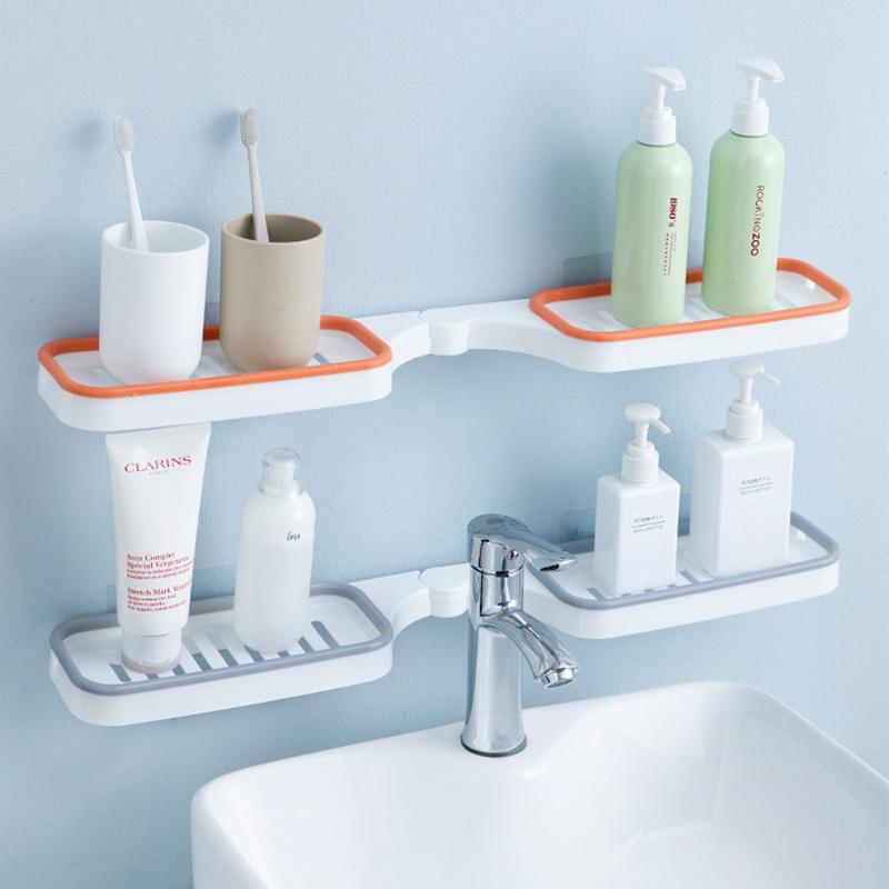 Corner Shelf 180° Rotating Tool-Free Install Drainage