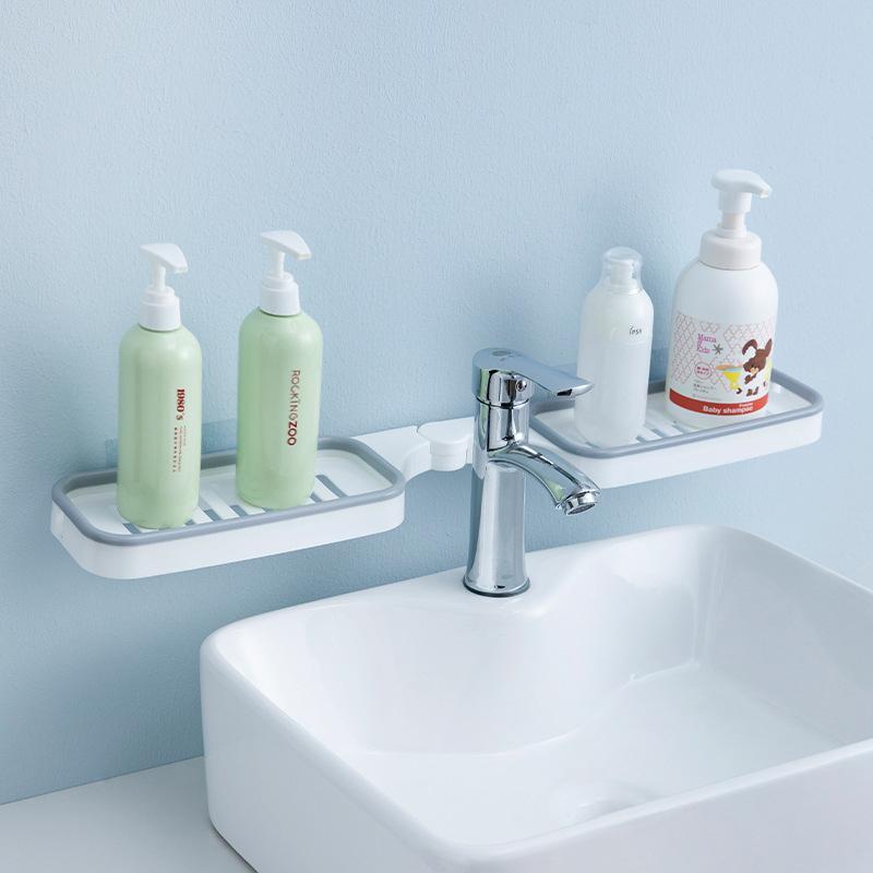 Corner Shelf 180° Rotating Tool-Free Install Drainage