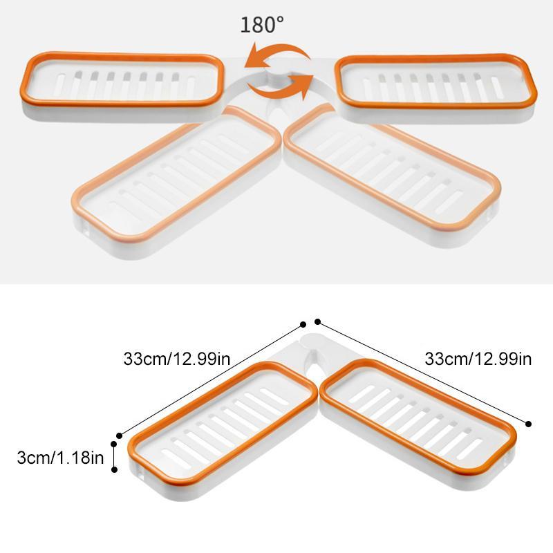 Corner Shelf 180° Rotating Tool-Free Install Drainage