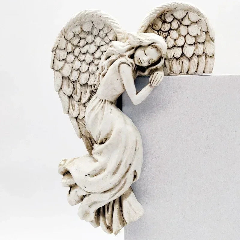 Corner Wall Sculpture Angel Design Lightweight Resin
