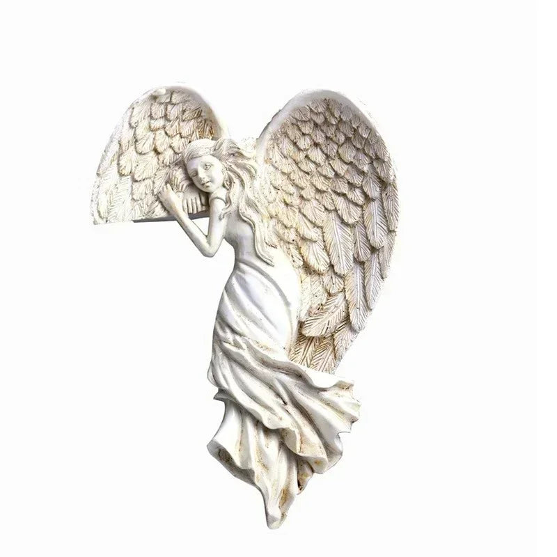 Corner Wall Sculpture Angel Design Lightweight Resin