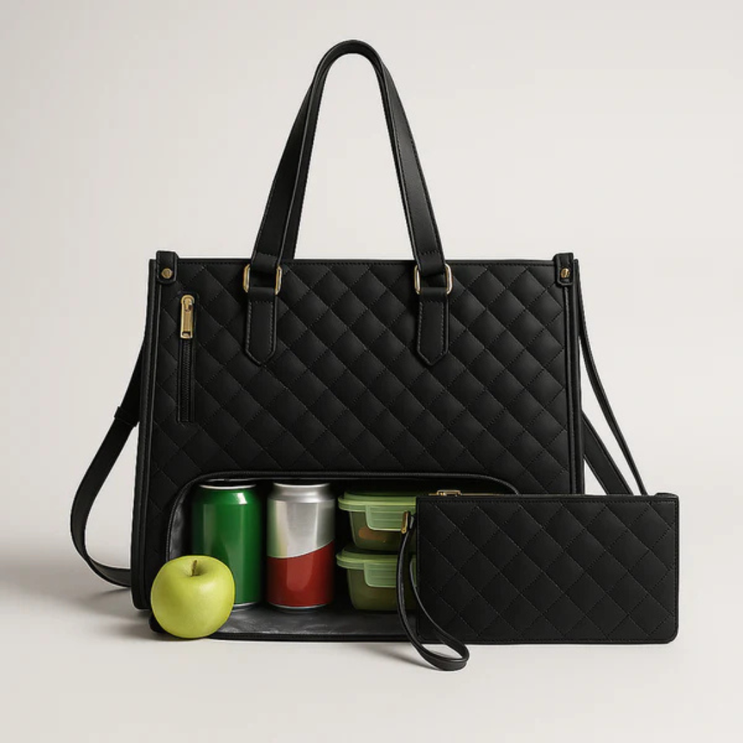 Cosmetic Bag Multiple Compartments Water-Resistant Vegan Leather