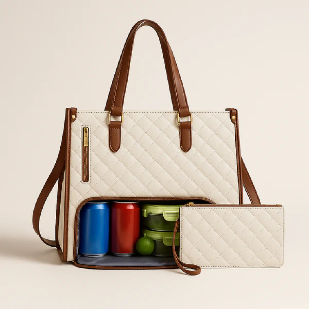 Cosmetic Bag Multiple Compartments Water-Resistant Vegan Leather
