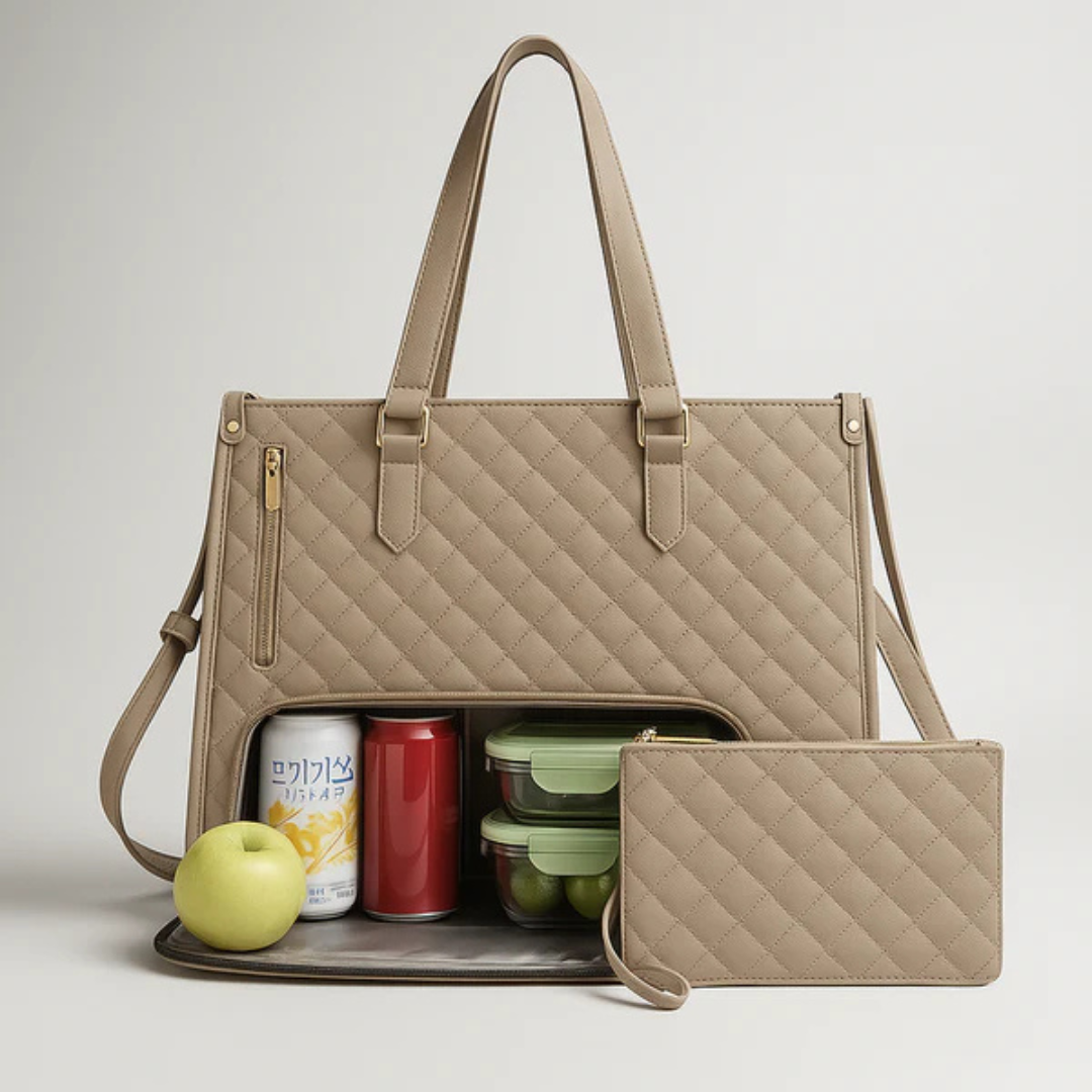 Cosmetic Bag Multiple Compartments Water-Resistant Vegan Leather