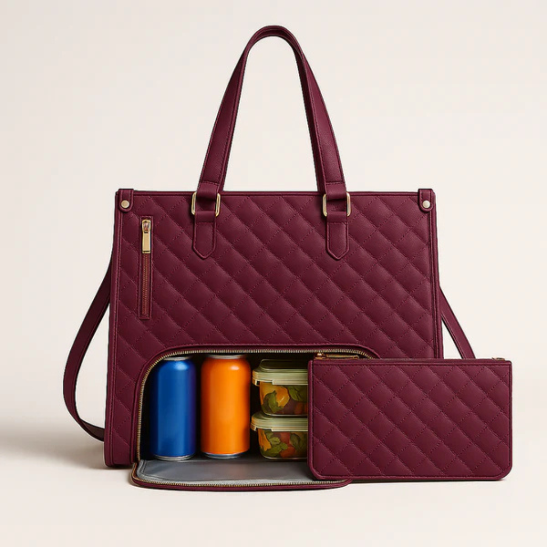 Cosmetic Bag Multiple Compartments Water-Resistant Vegan Leather