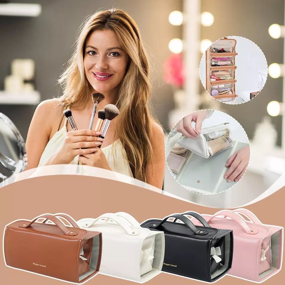 Cosmetic Organizer 4-in-1 Modular & Detachable Waterproof PU Leather