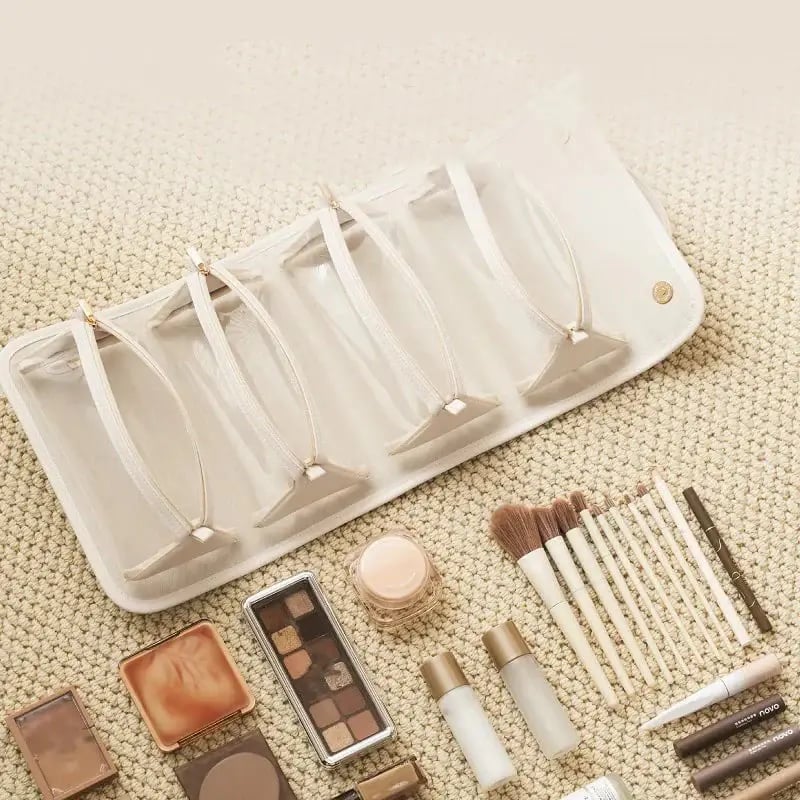Cosmetic Organizer 4-in-1 Modular & Detachable Waterproof PU Leather