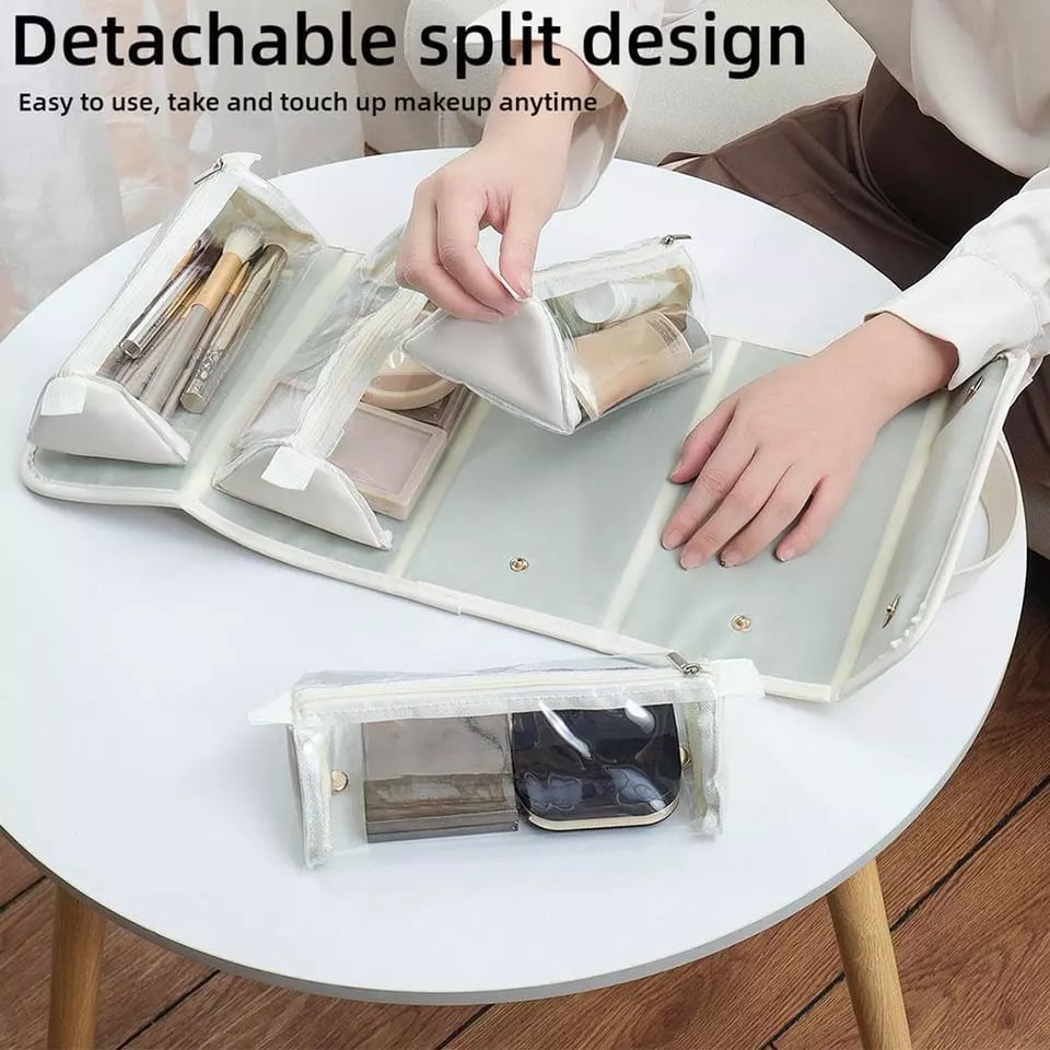 Cosmetic Organizer 4-in-1 Modular & Detachable Waterproof PU Leather