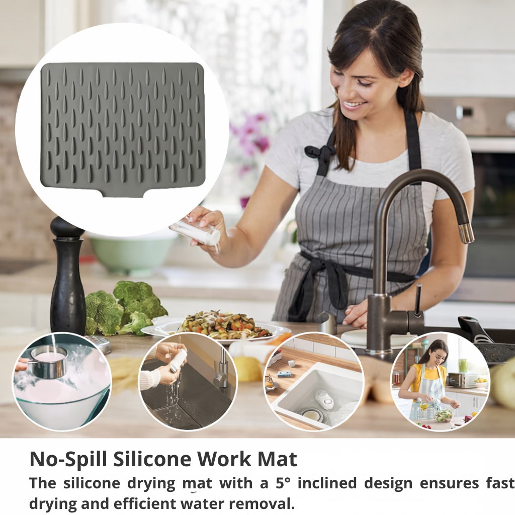 Countertop Drip Mat Inclined Drainage Heat-Resistant Silicone