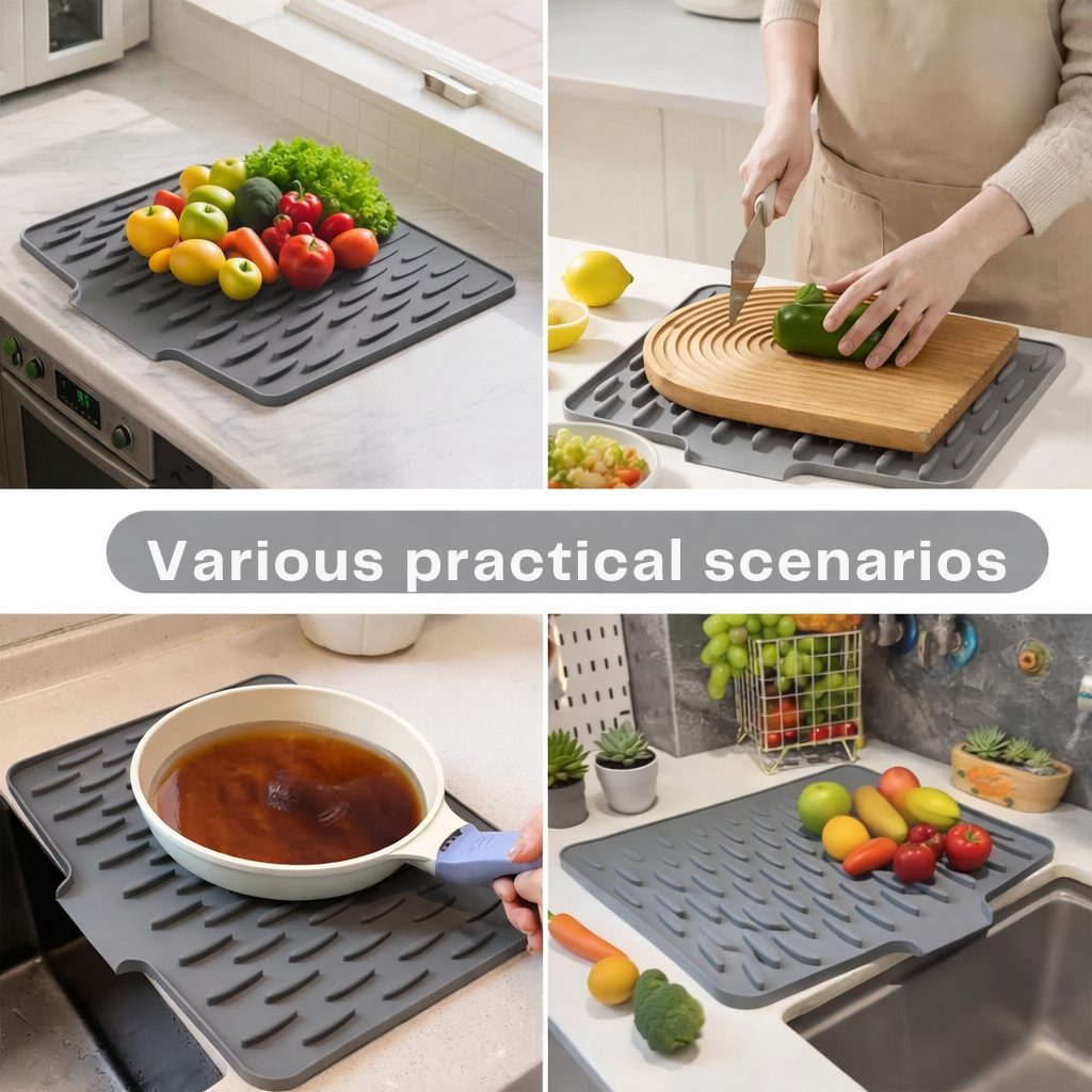 Countertop Drip Mat Inclined Drainage Heat-Resistant Silicone