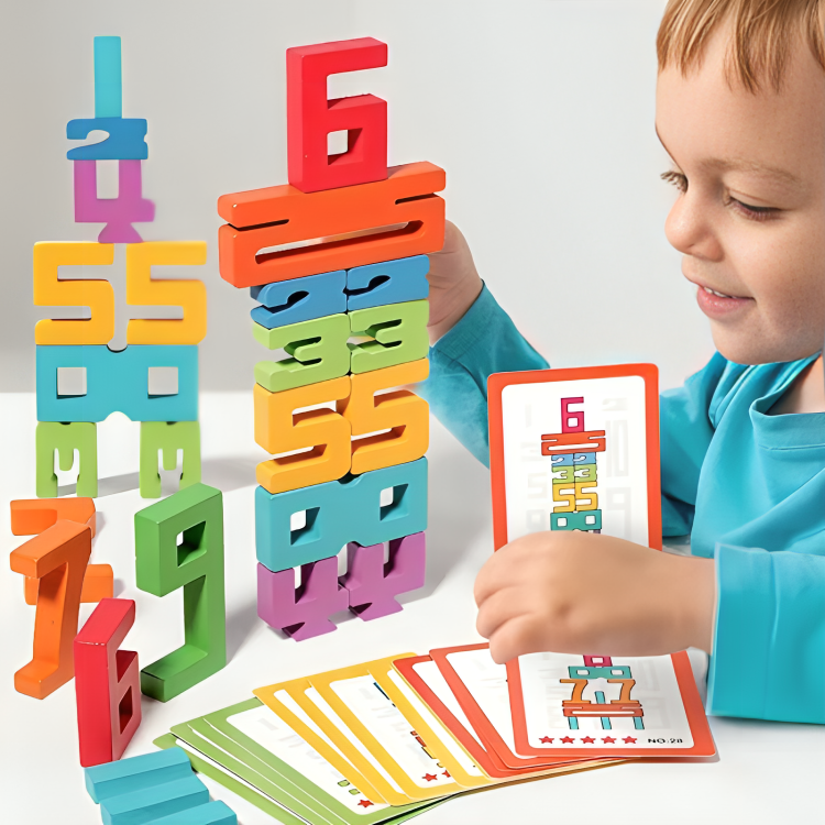 Counting Stacking Blocks Wooden Screen-Free 30 Activities