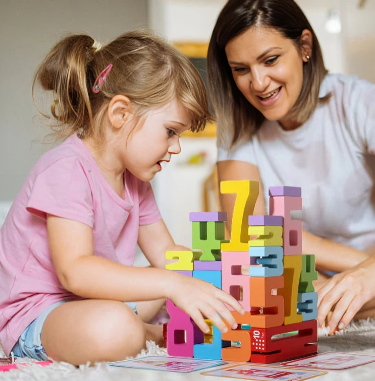 Counting Stacking Blocks Wooden Screen-Free 30 Activities