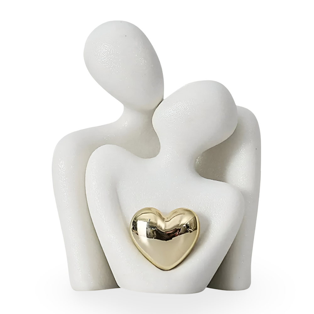 Couple Figurine Minimalist Ceramic Enamel Coated