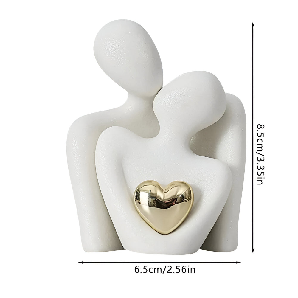 Couple Figurine Minimalist Ceramic Enamel Coated