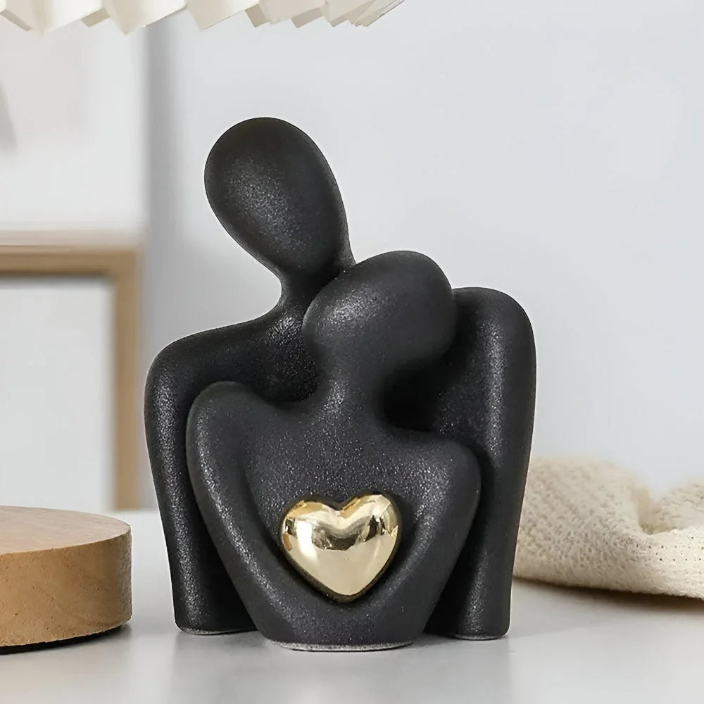 Couple Figurine Minimalist Ceramic Enamel Easy Clean