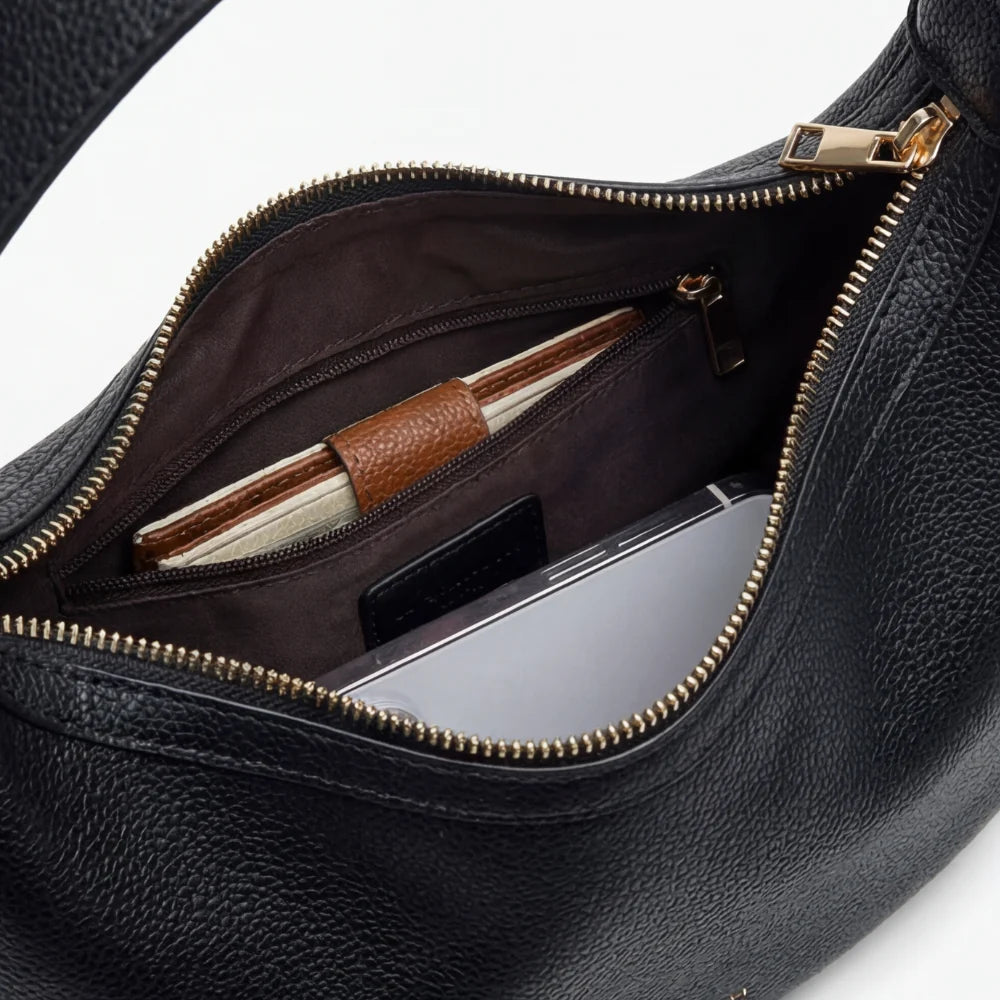 Crescent Shoulder Bag Three Carrying Styles Soft Faux Leather