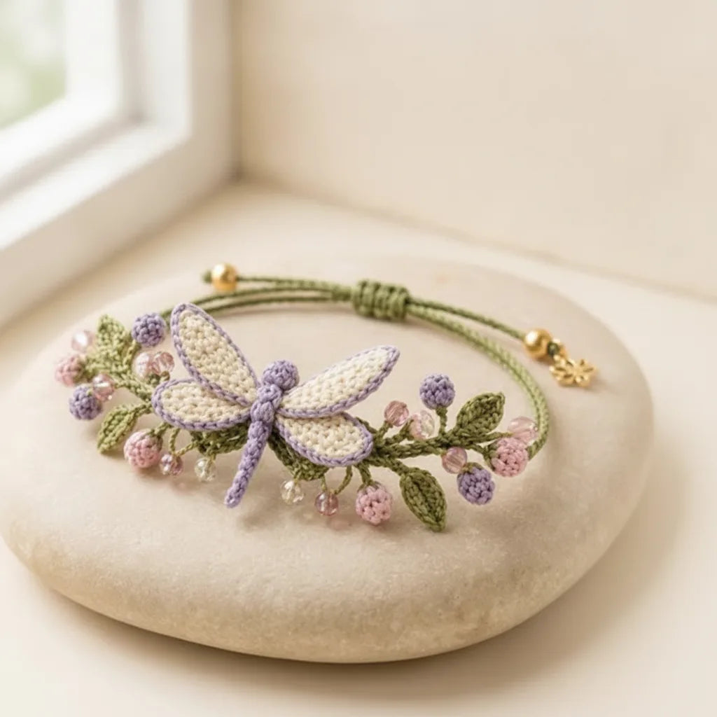 Crochet Bracelet Kit Complete Materials Beads & Metal Clasps