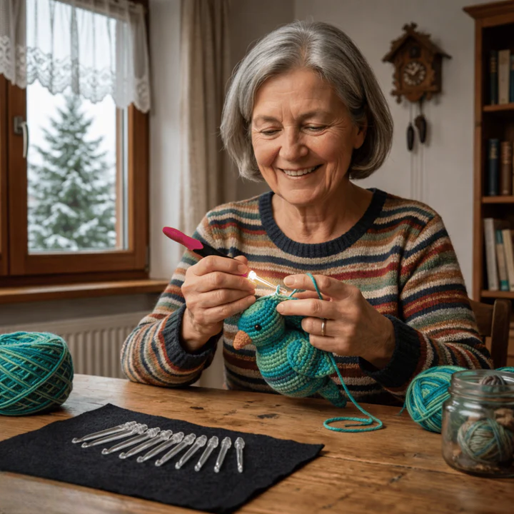 Crochet Hook Set Built-In LED & Rechargeable