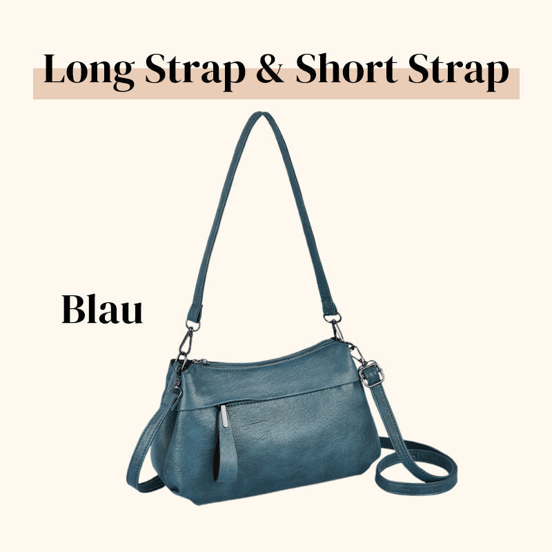 Crossbody Bag Convertible Long & Short Straps Faux Leather