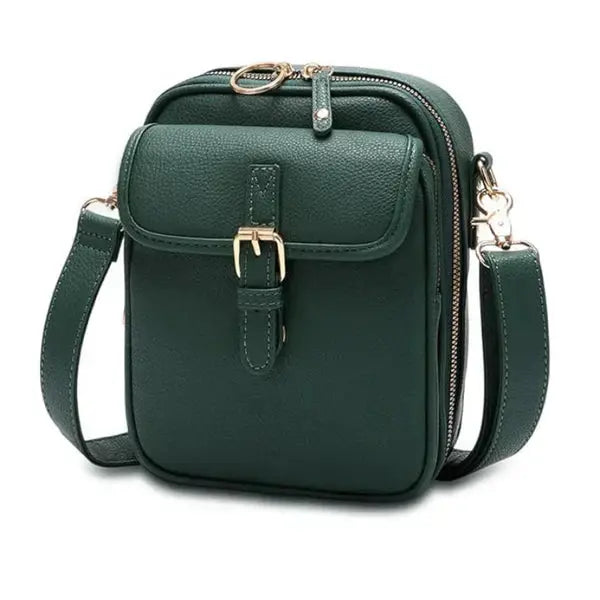 Crossbody Bag Faux Leather 10 Card Slots