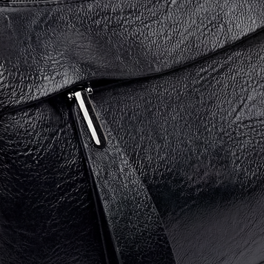 Crossbody Bag Faux Leather 3 Compartments & Adjustable Strap