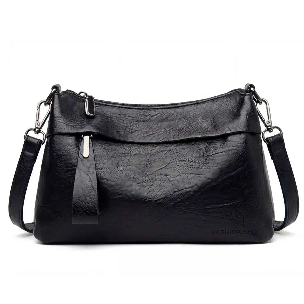 Crossbody Bag Faux Leather 3 Main Compartments Adjustable Strap