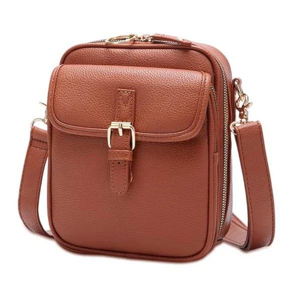 Crossbody Bag Faux Leather Ten Card Slots Adjustable Strap