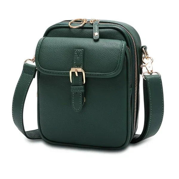 Crossbody Bag Faux Leather Ten Card Slots Adjustable Strap