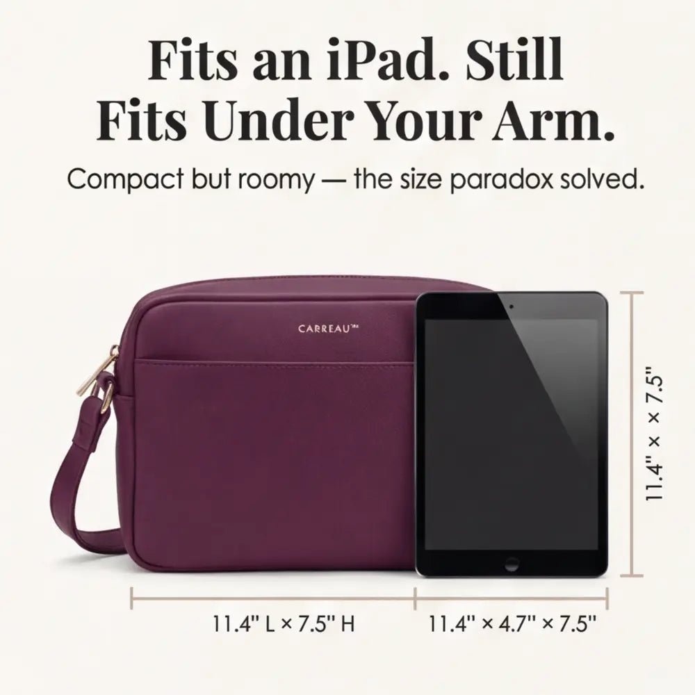 Crossbody Bag Five Zippered Compartments Hidden Anti-Theft Pocket & Water-Repellent