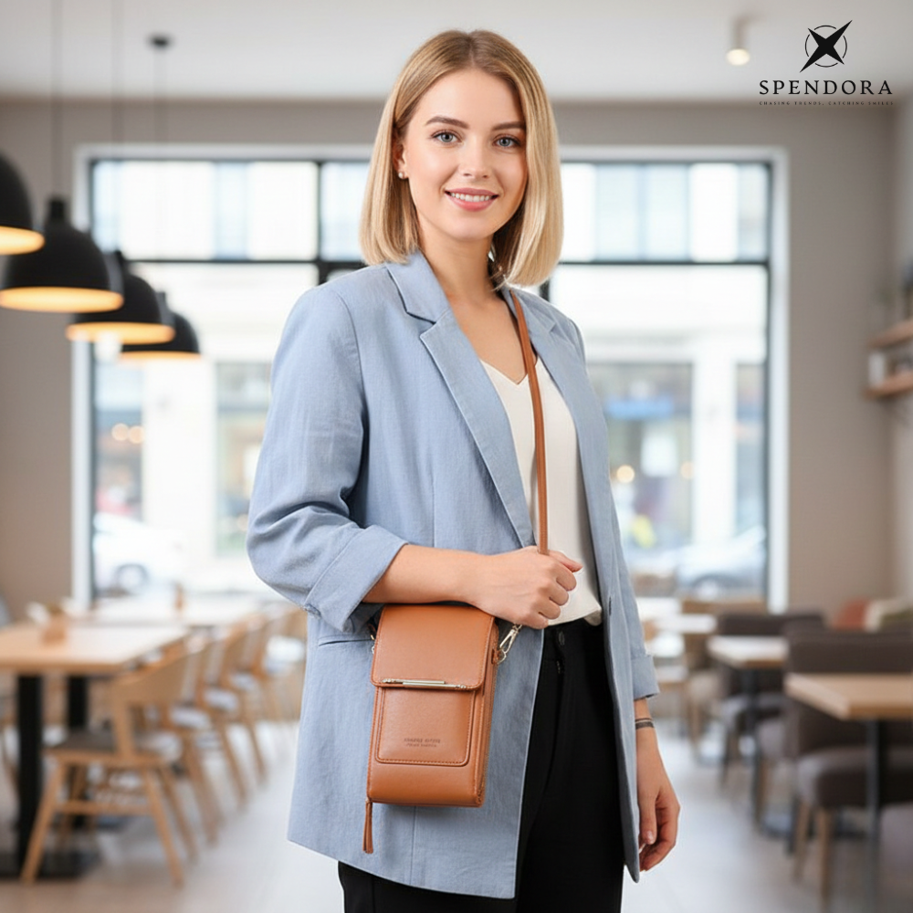 Crossbody Bag RFID-Blocking Waterproof PU Leather