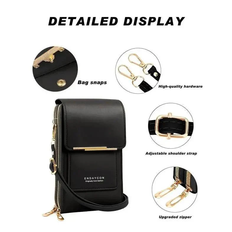 Crossbody Bag Touchscreen Window & RFID Protection