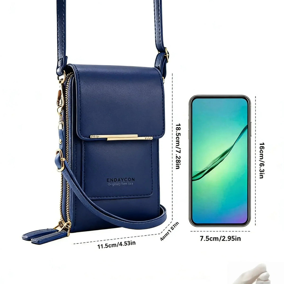 Crossbody Bag Touchscreen Window & RFID Protection