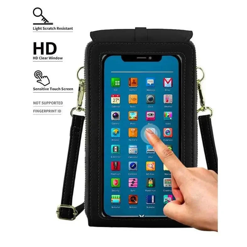 Crossbody Bag Touchscreen Window & RFID Protection