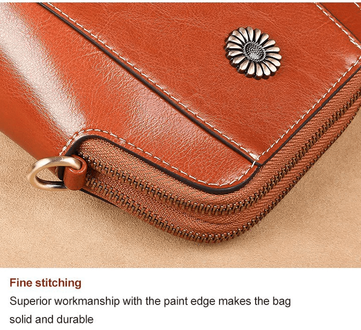 Crossbody Bag Vintage Leather-Look Multiple Compartments & Card Slots