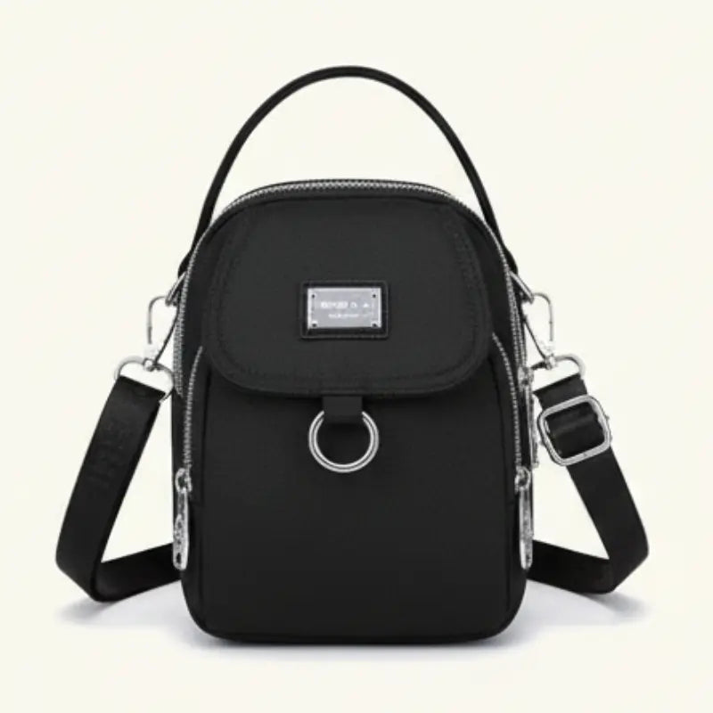 Crossbody Bag Water-Repellent Oxford Multiple Zippered Compartments
