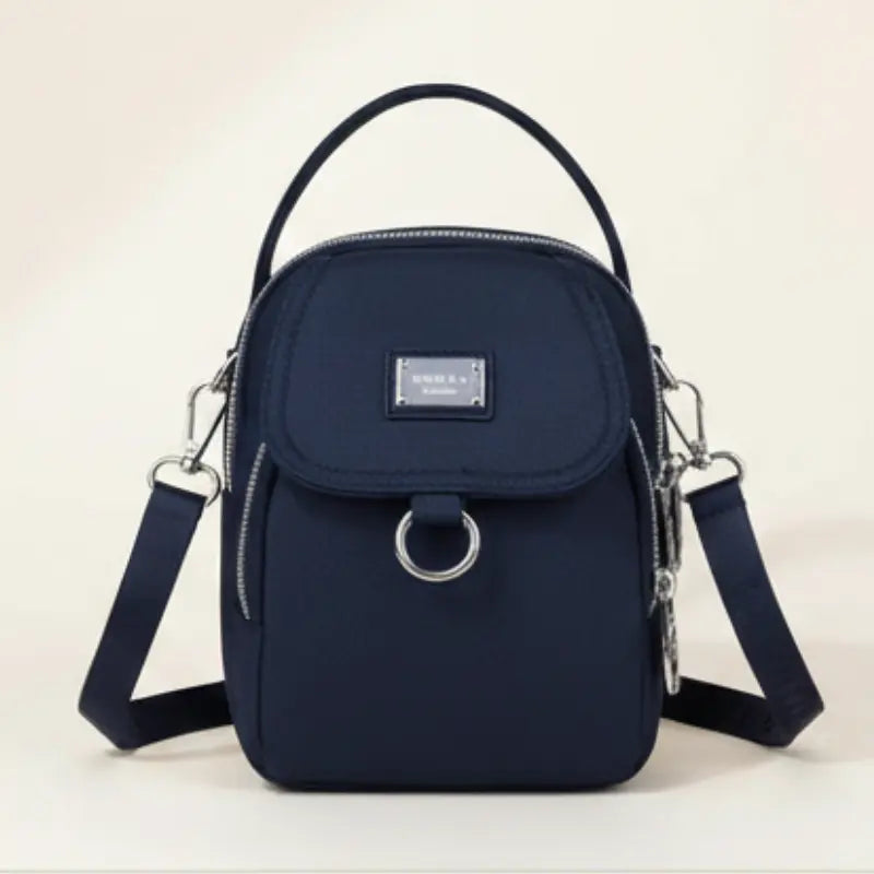 Crossbody Bag Water-Repellent Oxford Multiple Zippered Compartments