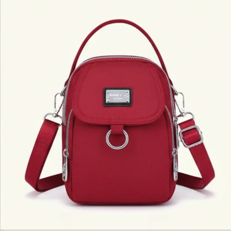 Crossbody Bag Water-Repellent Oxford Multiple Zippered Compartments
