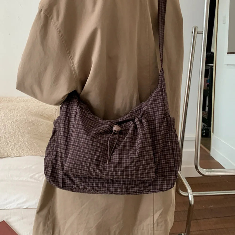 Crossbody Bag Waterproof Nylon Padded Laptop Compartment Zippered Pockets
