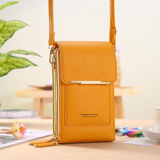 Crossbody Phone Bag Touchscreen Window & Multiple Compartments
