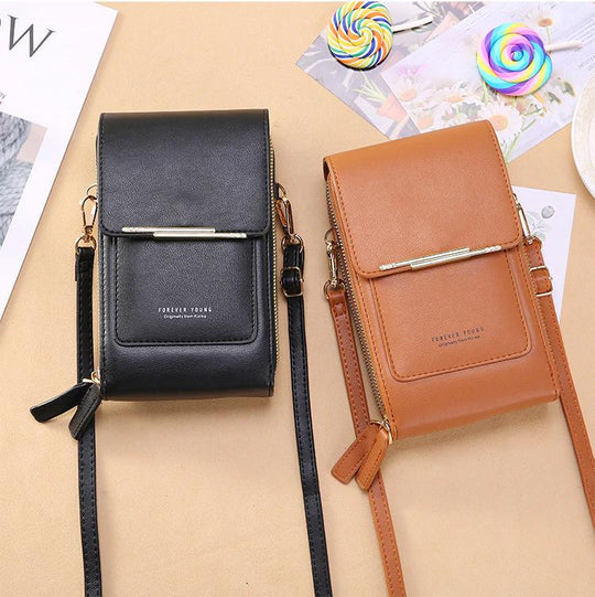 Crossbody Phone Bag Touchscreen Window & Multiple Compartments