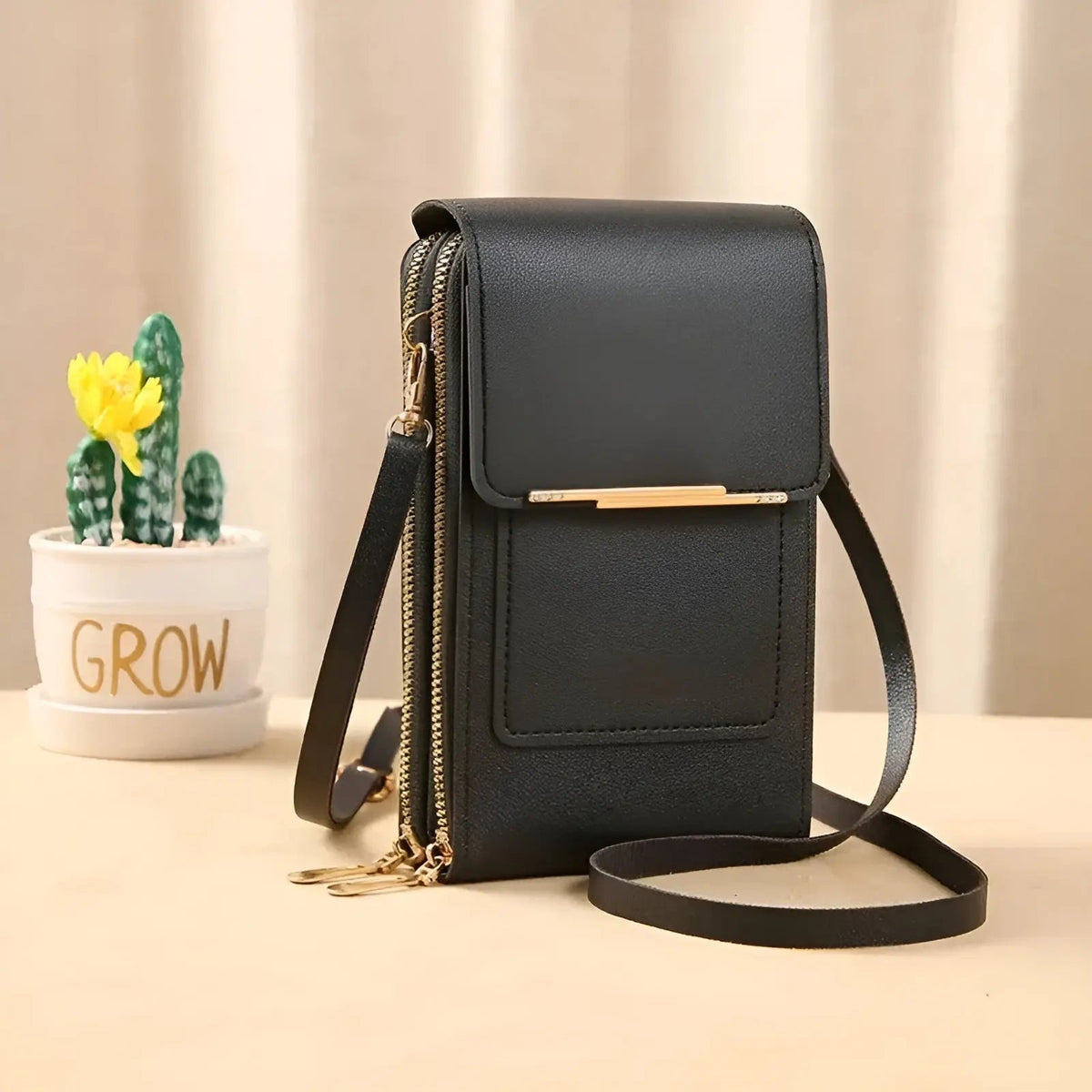 Crossbody Phone Case RFID Blocking Touchscreen Window Waterproof Compartment
