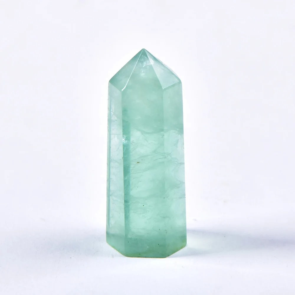 Crystal Point Polished Faceted Hexagonal Base 22 Inch