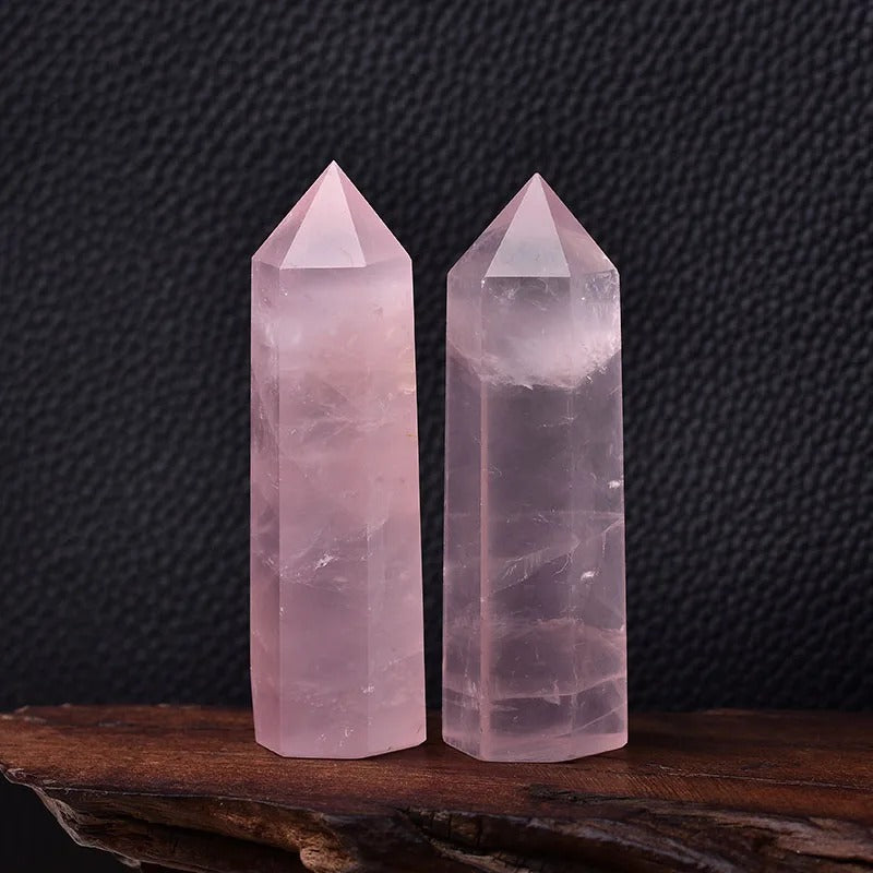 Crystal Point Polished Faceted Hexagonal Base 22 Inch