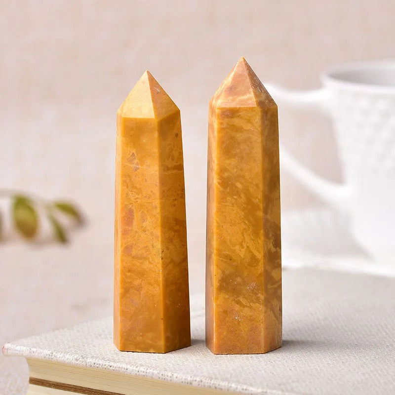 Crystal Point Polished Faceted Hexagonal Base 22 Inch