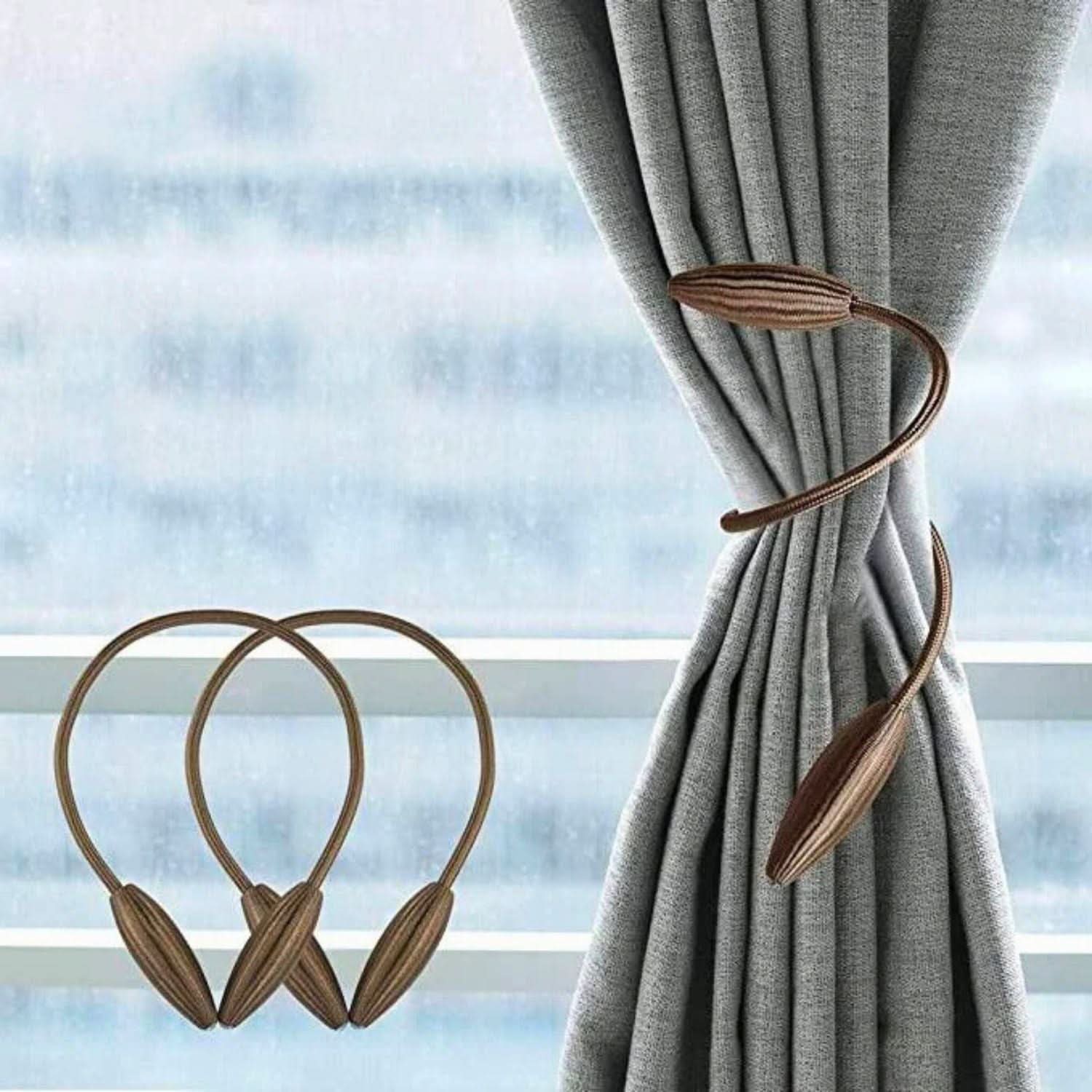 Curtain Holder Tool-Free Formable Aluminum Fabric-Friendly