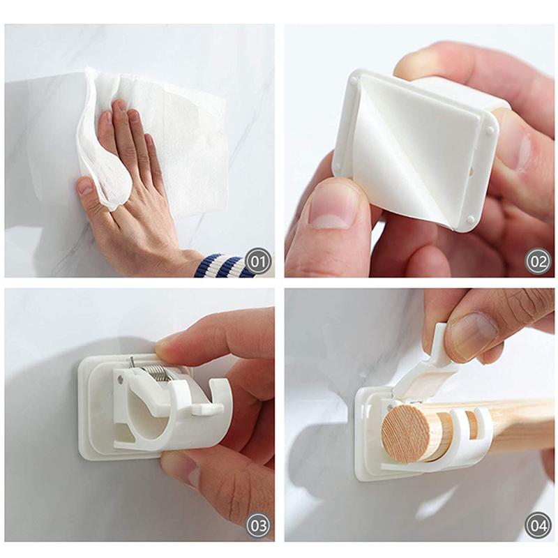 Curtain Rod Holder No-Drill Self-Adhesive Supports 8 Kg