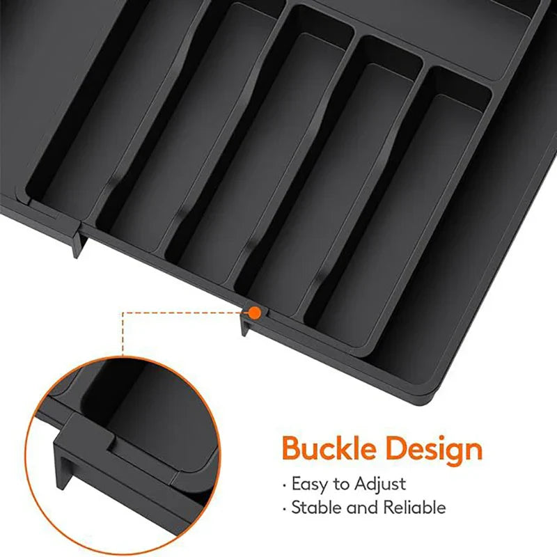 Cutlery Drawer Organizer Adjustable 13–22.4 Inches 8 Compartments
